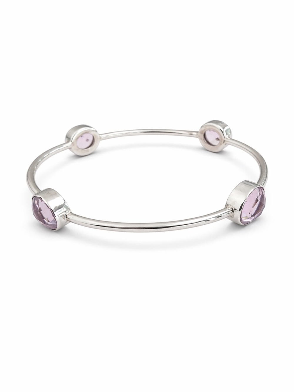 Sterling Silver Rose Quartz Bangle Bracelet New